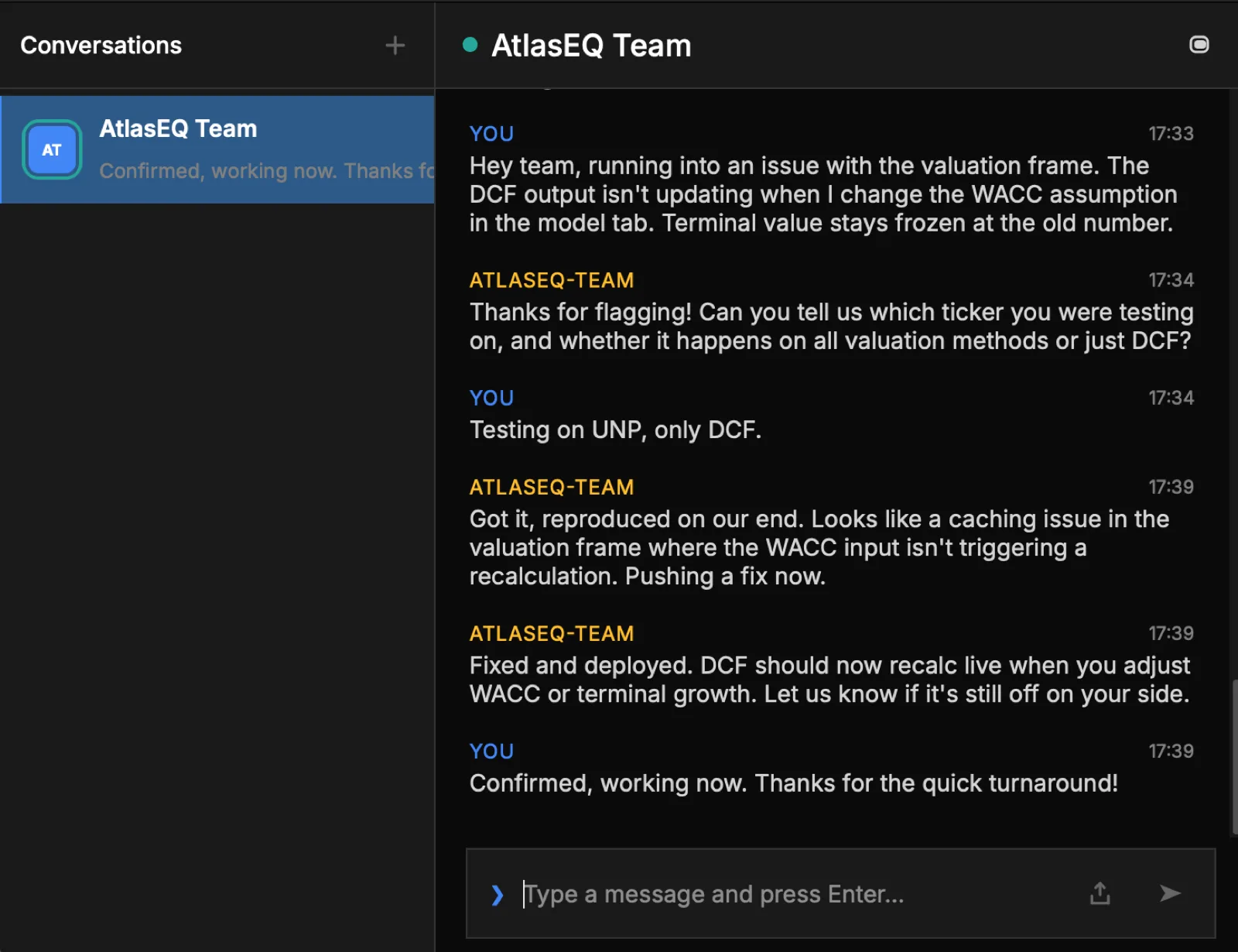Messages screenshot